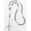 School rosary with lavender and white pearls and a photo centerpiece. 