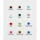 Twelve crystal birth month colors to personalize rosary beads.